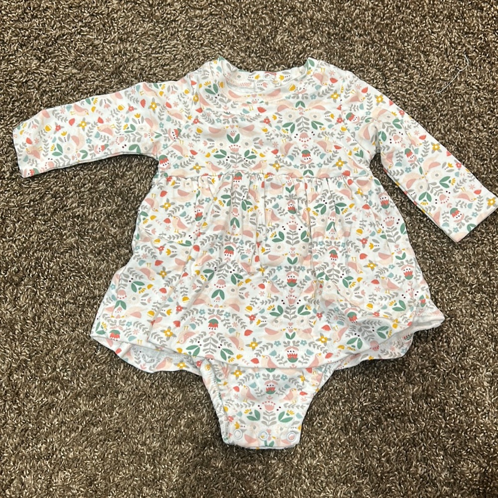 6M girl one piece long sleeve with diaper cover